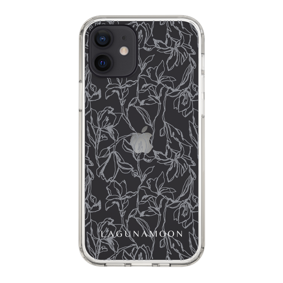 Slim Protection Case［ LAGUNAMOON - FlowerPattern - Clear×Grey ］