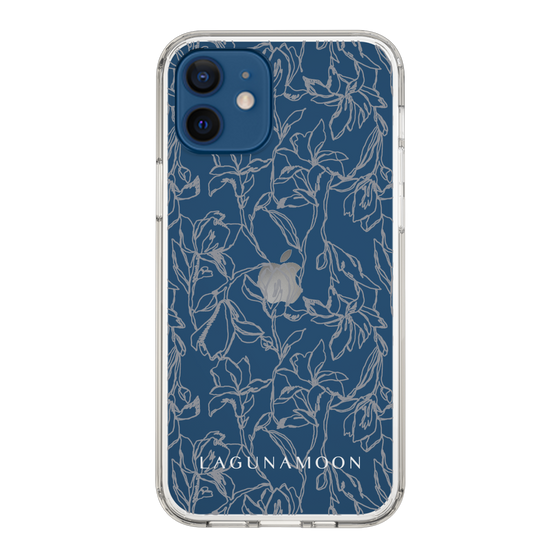 Slim Protection Case［ LAGUNAMOON - FlowerPattern - Clear×Grey ］