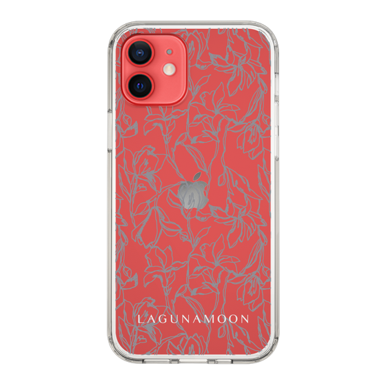 Slim Protection Case［ LAGUNAMOON - FlowerPattern - Clear×Grey ］