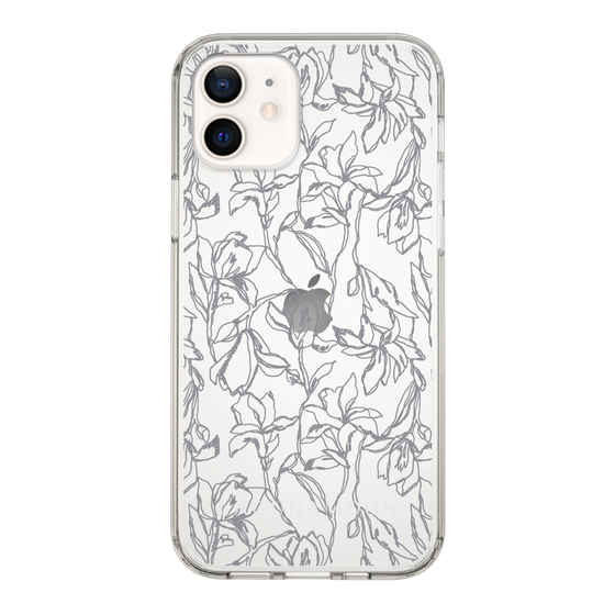 Slim Protection Case［ LAGUNAMOON - FlowerPattern - Clear×Grey ］