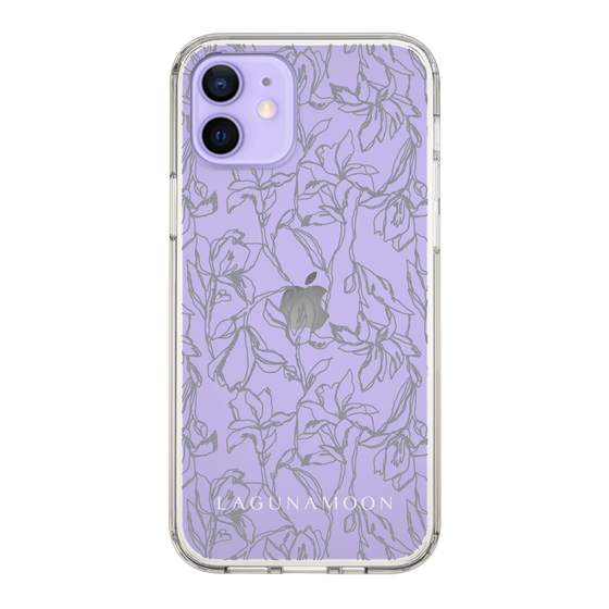 Slim Protection Case［ LAGUNAMOON - FlowerPattern - Clear×Grey ］