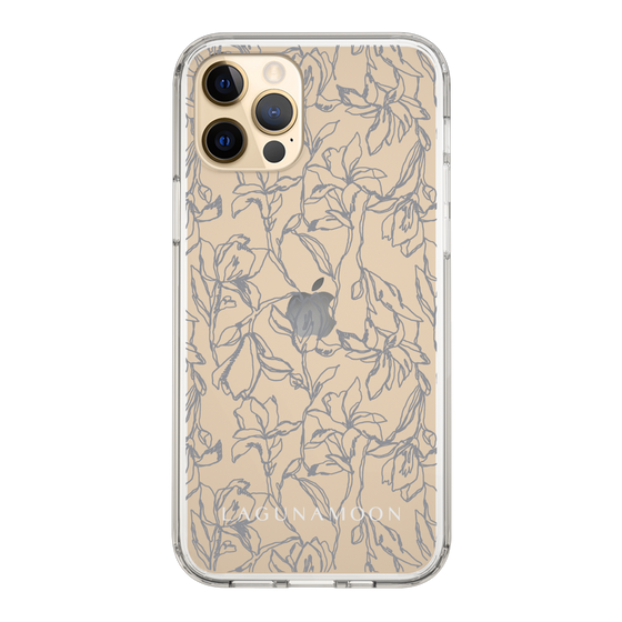 Slim Protection Case［ LAGUNAMOON - FlowerPattern - Clear×Grey ］