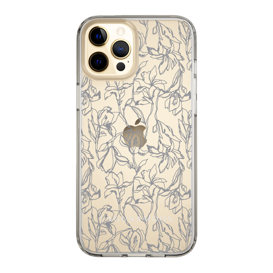 Slim Protection Case［ LAGUNAMOON - FlowerPattern - Clear×Grey ］
