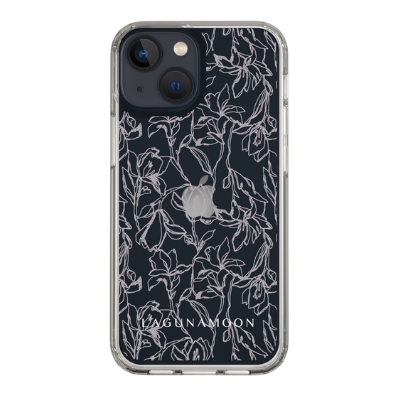 Slim Protection Case［ LAGUNAMOON - FlowerPattern - Clear×Grey ］