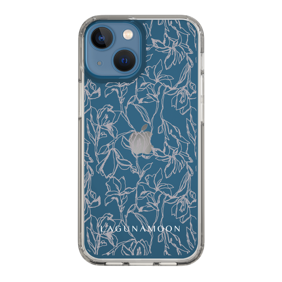 Slim Protection Case［ LAGUNAMOON - FlowerPattern - Clear×Grey ］