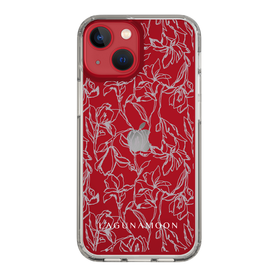 Slim Protection Case［ LAGUNAMOON - FlowerPattern - Clear×Grey ］