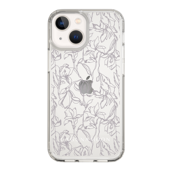 Slim Protection Case［ LAGUNAMOON - FlowerPattern - Clear×Grey ］