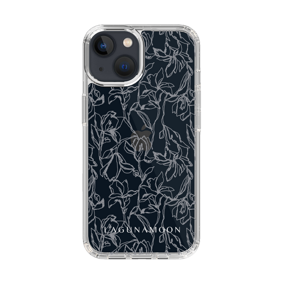 Slim Protection Case［ LAGUNAMOON - FlowerPattern - Clear×Grey ］