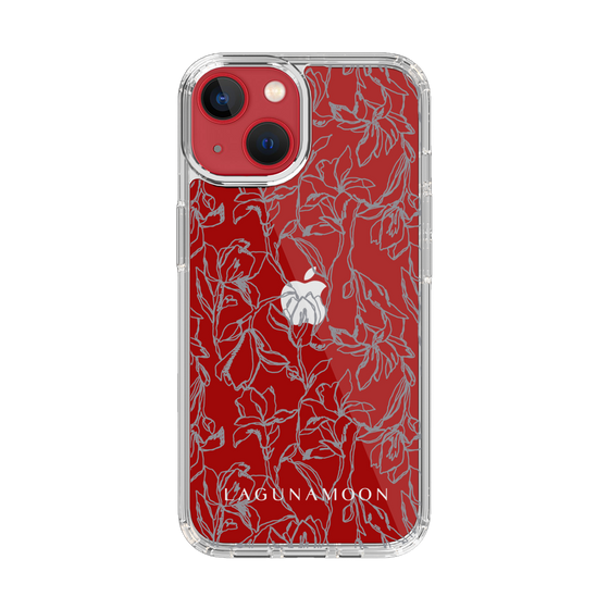 Slim Protection Case［ LAGUNAMOON - FlowerPattern - Clear×Grey ］