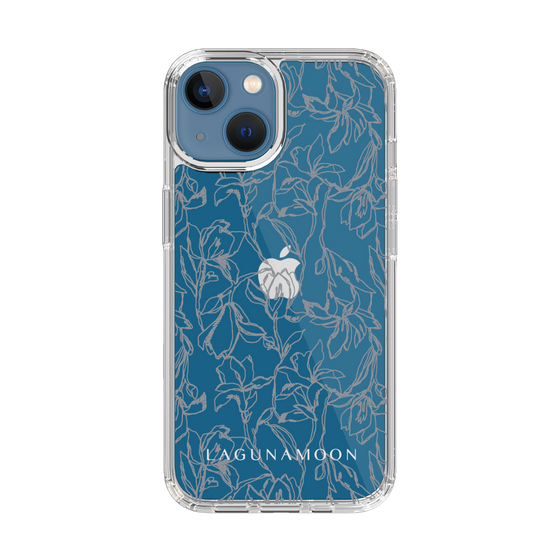 Slim Protection Case［ LAGUNAMOON - FlowerPattern - Clear×Grey ］