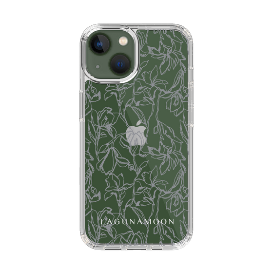 Slim Protection Case［ LAGUNAMOON - FlowerPattern - Clear×Grey ］