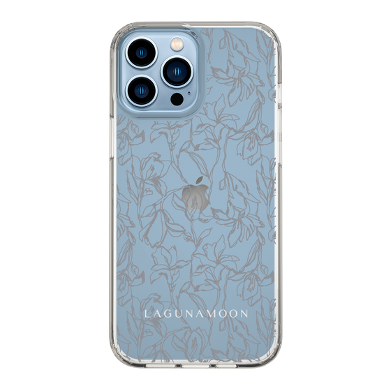 Slim Protection Case［ LAGUNAMOON - FlowerPattern - Clear×Grey ］