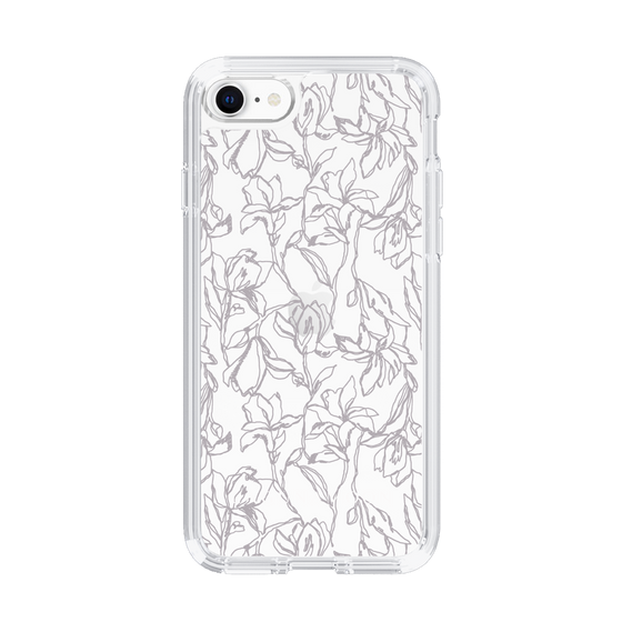 Slim Protection Case［ LAGUNAMOON - FlowerPattern - Clear×Grey ］