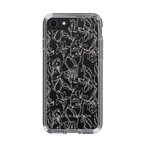 Slim Protection Case［ LAGUNAMOON - FlowerPattern - Clear×Grey ］