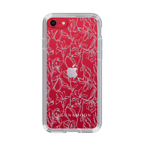 Slim Protection Case［ LAGUNAMOON - FlowerPattern - Clear×Grey ］