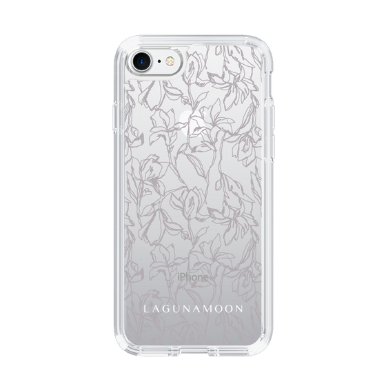 Slim Protection Case［ LAGUNAMOON - FlowerPattern - Clear×Grey ］