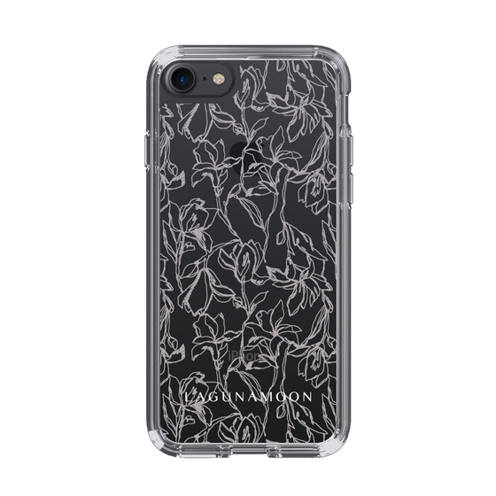 Slim Protection Case［ LAGUNAMOON - FlowerPattern - Clear×Grey ］