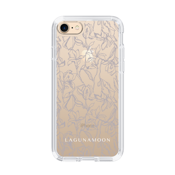 Slim Protection Case［ LAGUNAMOON - FlowerPattern - Clear×Grey ］