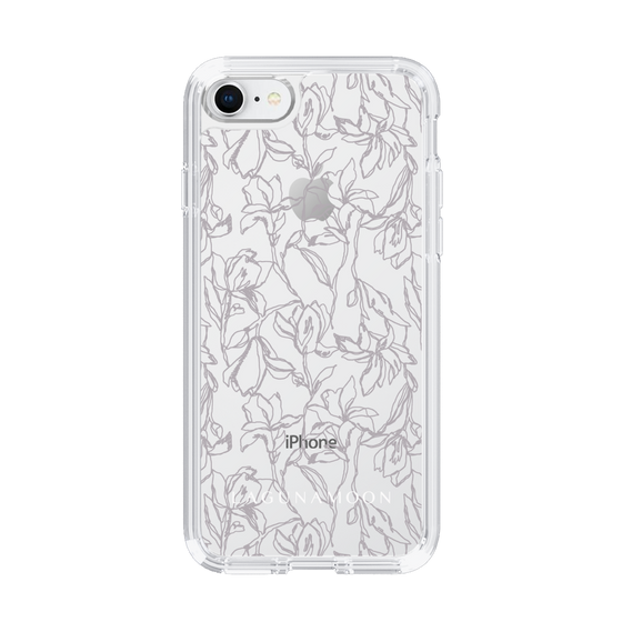 Slim Protection Case［ LAGUNAMOON - FlowerPattern - Clear×Grey ］