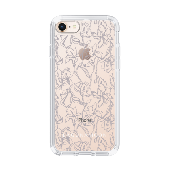 Slim Protection Case［ LAGUNAMOON - FlowerPattern - Clear×Grey ］