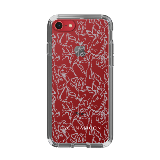 Slim Protection Case［ LAGUNAMOON - FlowerPattern - Clear×Grey ］
