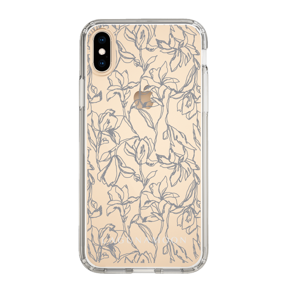 Slim Protection Case［ LAGUNAMOON - FlowerPattern - Clear×Grey ］