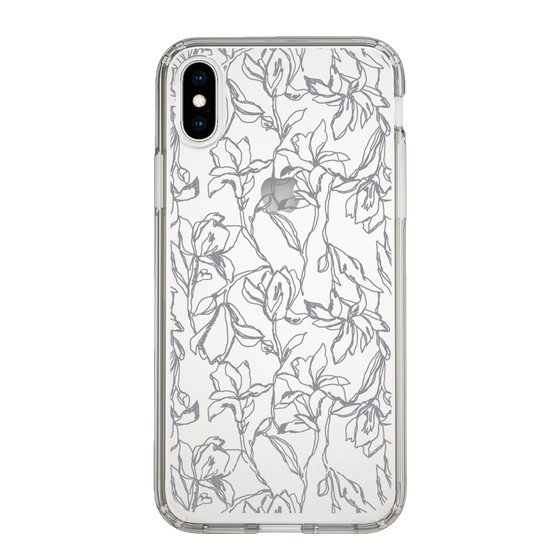 Slim Protection Case［ LAGUNAMOON - FlowerPattern - Clear×Grey ］