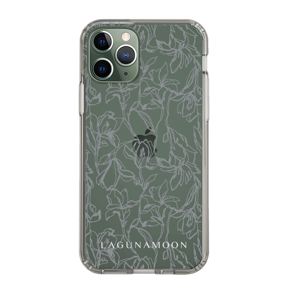 Slim Protection Case［ LAGUNAMOON - FlowerPattern - Clear×Grey ］