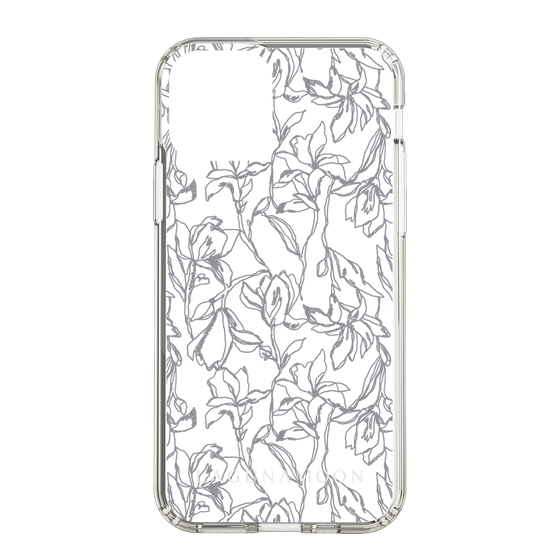 Slim Protection Case［ LAGUNAMOON - FlowerPattern - Clear×Grey ］