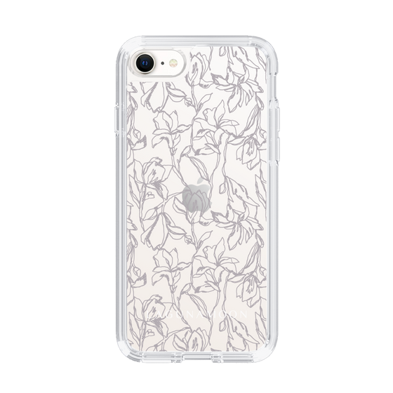 Slim Protection Case［ LAGUNAMOON - FlowerPattern - Clear×Grey ］
