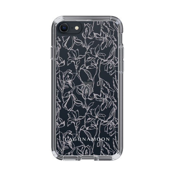 Slim Protection Case［ LAGUNAMOON - FlowerPattern - Clear×Grey ］