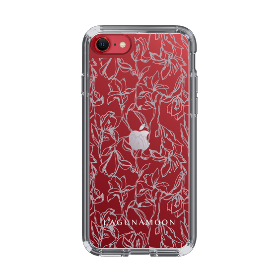 Slim Protection Case［ LAGUNAMOON - FlowerPattern - Clear×Grey ］