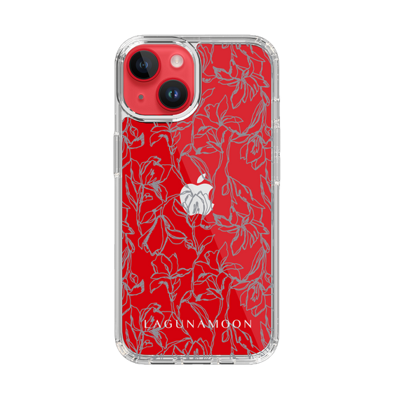 Slim Protection Case［ LAGUNAMOON - FlowerPattern - Clear×Grey ］