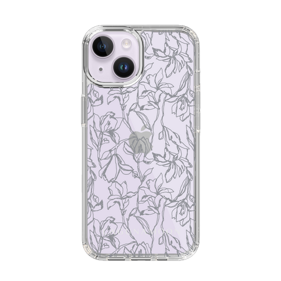 Slim Protection Case［ LAGUNAMOON - FlowerPattern - Clear×Grey ］