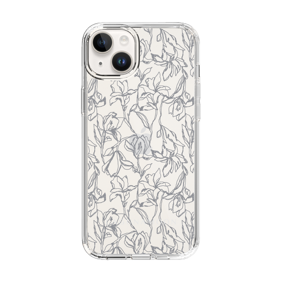 Slim Protection Case［ LAGUNAMOON - FlowerPattern - Clear×Grey ］