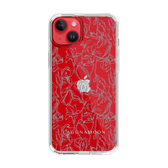 Slim Protection Case［ LAGUNAMOON - FlowerPattern - Clear×Grey ］