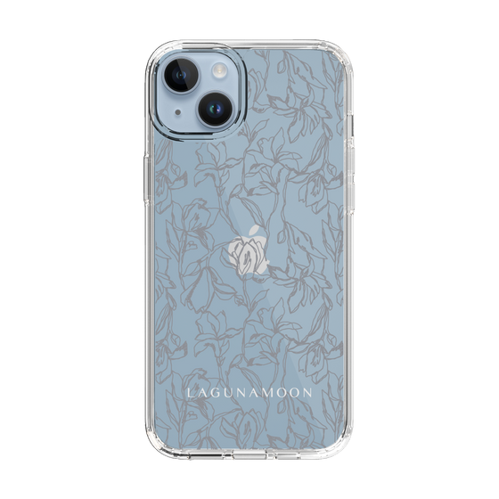 Slim Protection Case［ LAGUNAMOON - FlowerPattern - Clear×Grey ］