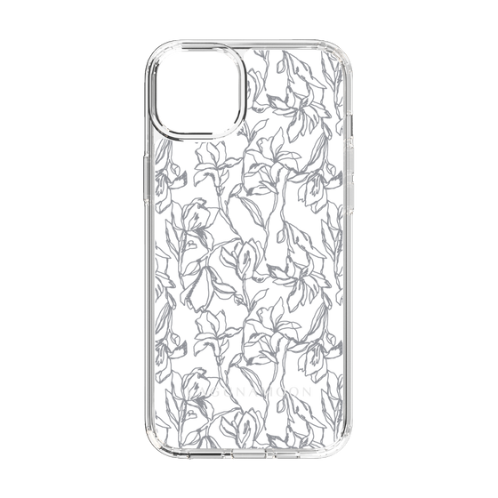 Slim Protection Case［ LAGUNAMOON - FlowerPattern - Clear×Grey ］