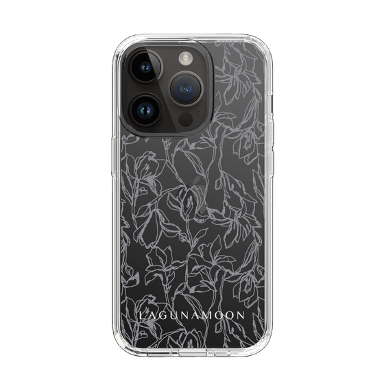 Slim Protection Case［ LAGUNAMOON - FlowerPattern - Clear×Grey ］