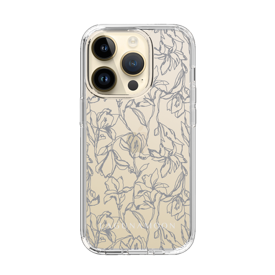 Slim Protection Case［ LAGUNAMOON - FlowerPattern - Clear×Grey ］