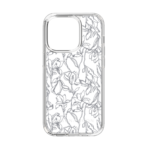 Slim Protection Case［ LAGUNAMOON - FlowerPattern - Clear×Grey ］