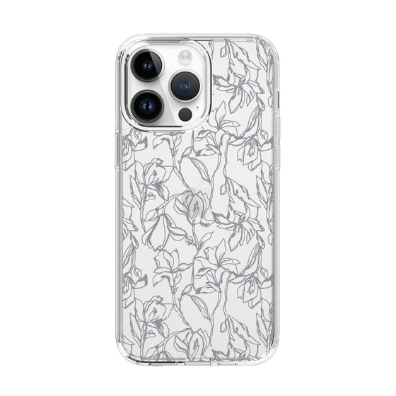 Slim Protection Case［ LAGUNAMOON - FlowerPattern - Clear×Grey ］