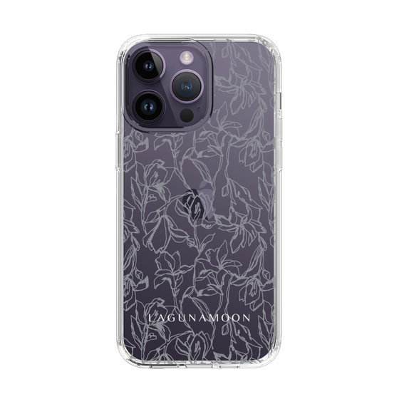 Slim Protection Case［ LAGUNAMOON - FlowerPattern - Clear×Grey ］