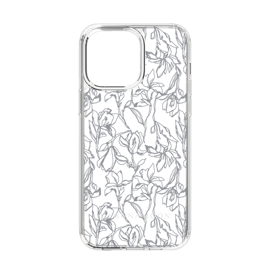 Slim Protection Case［ LAGUNAMOON - FlowerPattern - Clear×Grey ］
