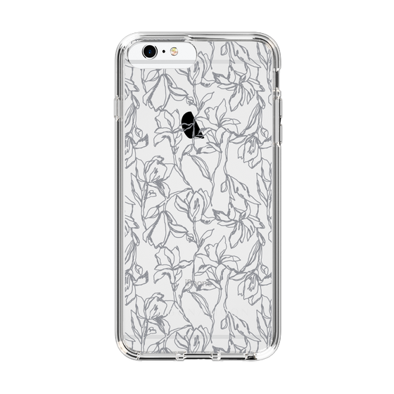 Slim Protection Case［ LAGUNAMOON - FlowerPattern - Clear×Grey ］