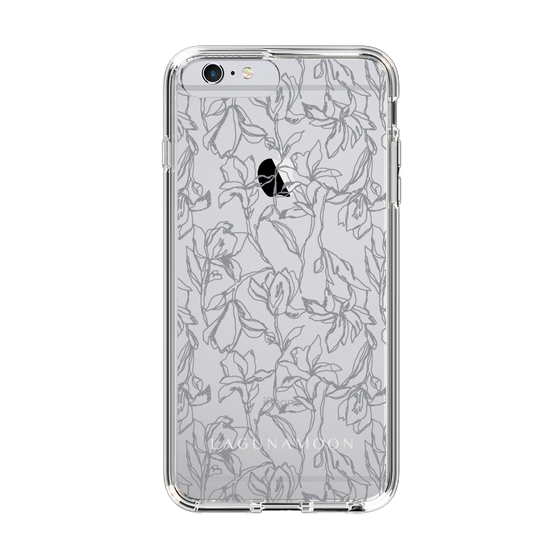 Slim Protection Case［ LAGUNAMOON - FlowerPattern - Clear×Grey ］