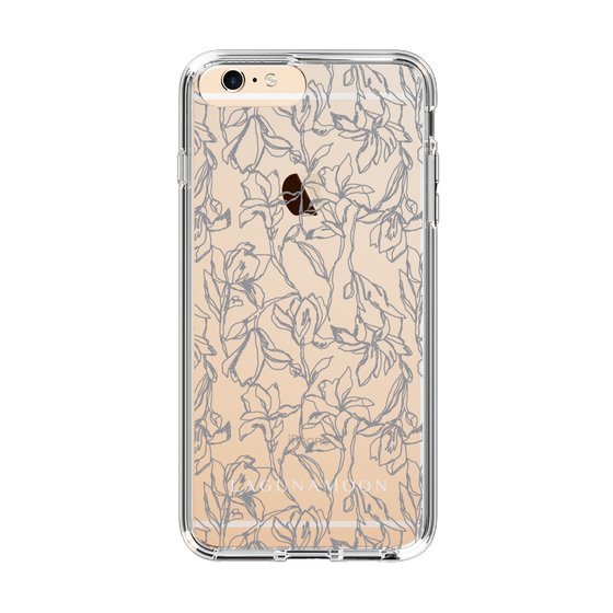 Slim Protection Case［ LAGUNAMOON - FlowerPattern - Clear×Grey ］