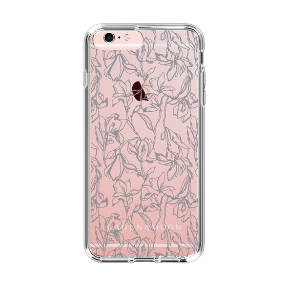Slim Protection Case［ LAGUNAMOON - FlowerPattern - Clear×Grey ］