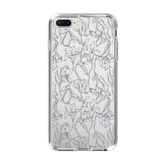 Slim Protection Case［ LAGUNAMOON - FlowerPattern - Clear×Grey ］