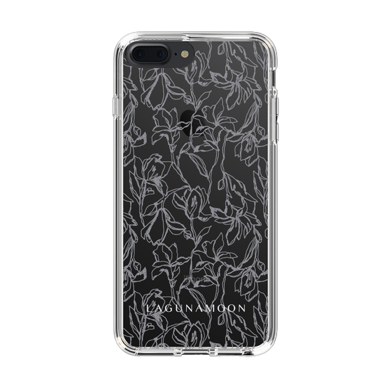 Slim Protection Case［ LAGUNAMOON - FlowerPattern - Clear×Grey ］